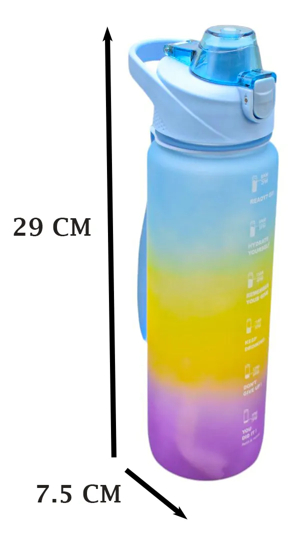 Botella Deportiva Con Asa Arcoiris Puntos 1100ml Sm22hat272