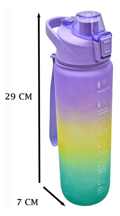 Botella Deportiva Con Asa Arcoiris Rayas 1000ml Sm22hat275