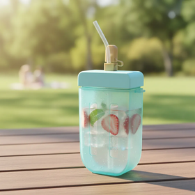 Botella En Forma De Paleta Con Pajilla 300ml Sm22hat233