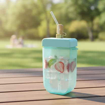 Botella En Forma De Paleta Con Pajilla 300ml Sm22hat233