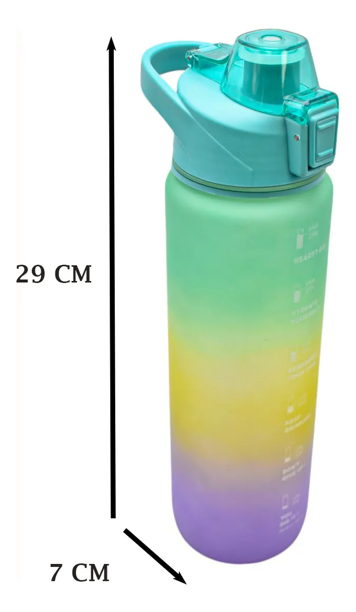 Botella Deportiva Con Asa Arcoiris Rayas 1000ml Sm22hat275