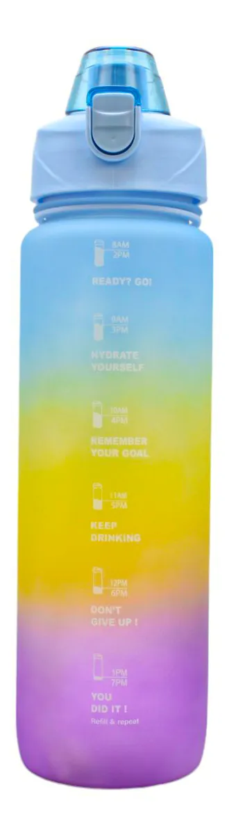 Botella Deportiva Con Asa Arcoiris Puntos 1100ml Sm22hat272