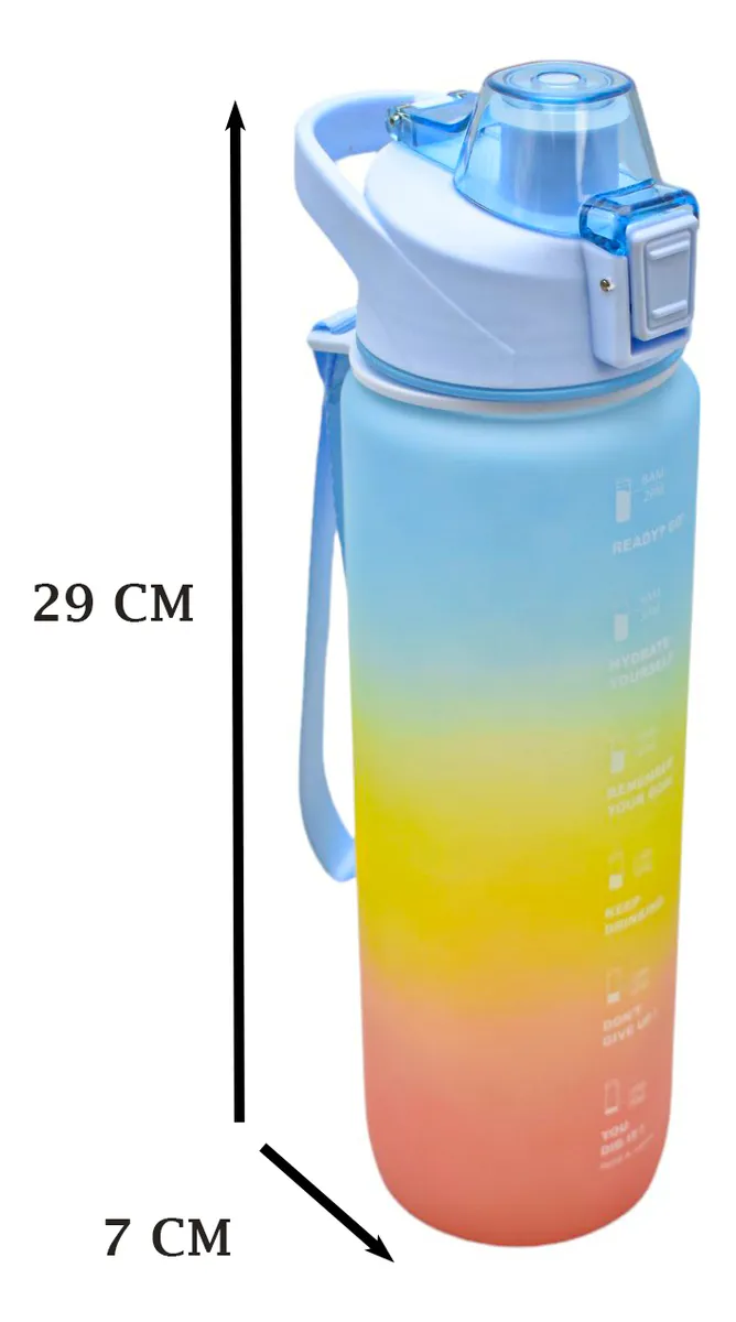 Botella Deportiva Con Asa Arcoiris Rayas 1000ml Sm22hat275