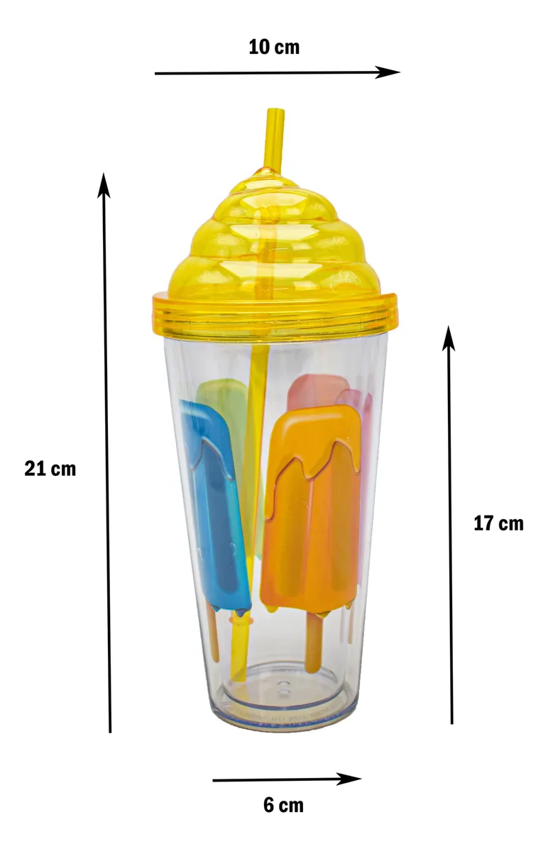 Vaso Plastico Tapadera De Rosca Y Popote Malteada Sm22hat290
