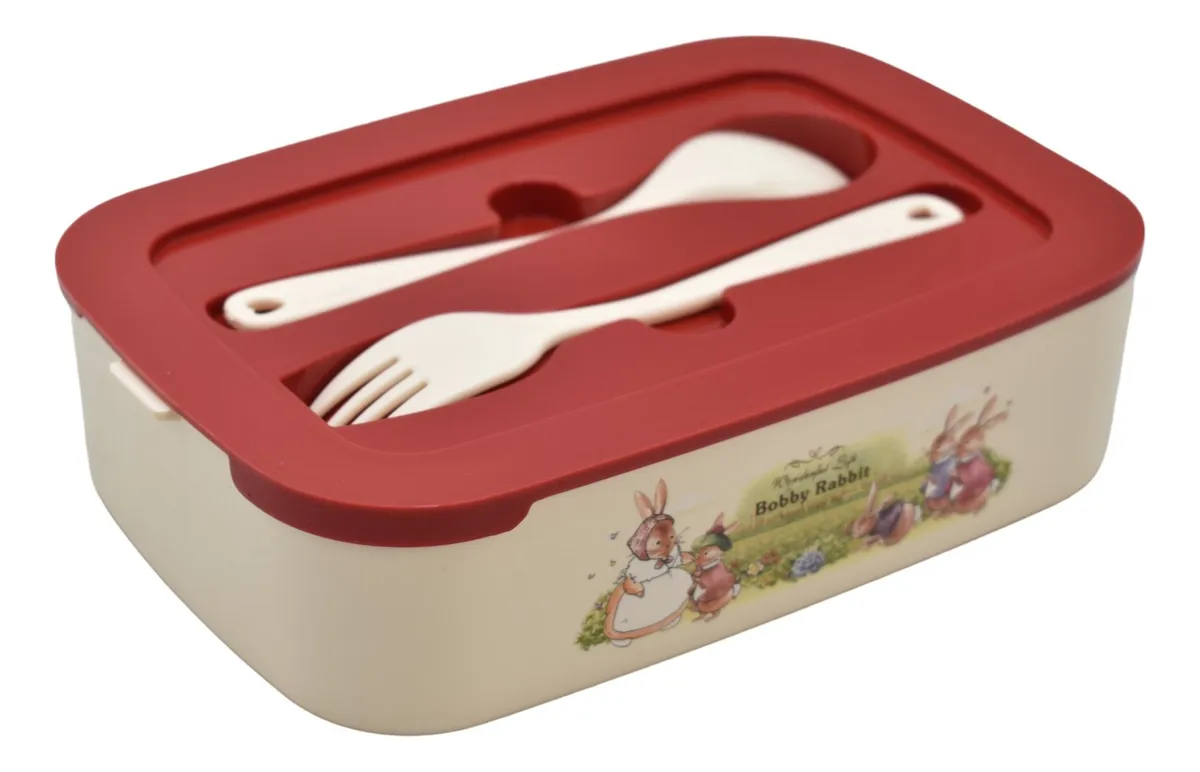 Toper Conejos 3 Niveles Lunch Box Cubiertos 1500ml 82003