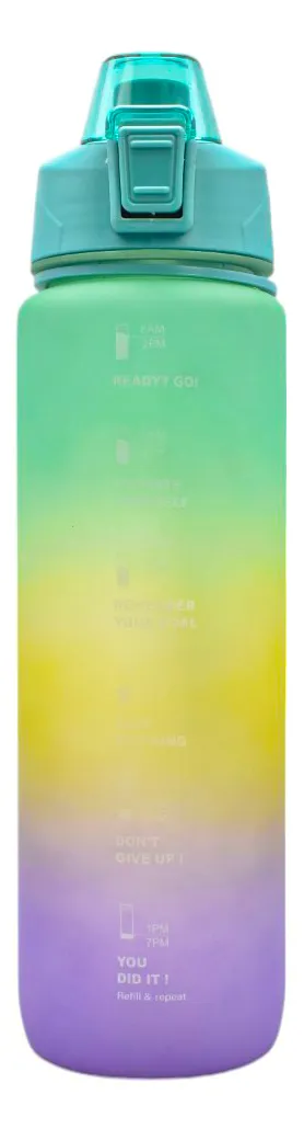 Botella Deportiva Con Asa Arcoiris Rayas 1000ml Sm22hat275