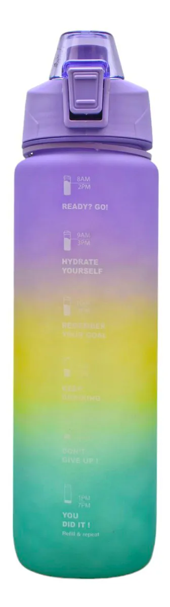 Botella Deportiva Con Asa Arcoiris Rayas 1000ml Sm22hat275