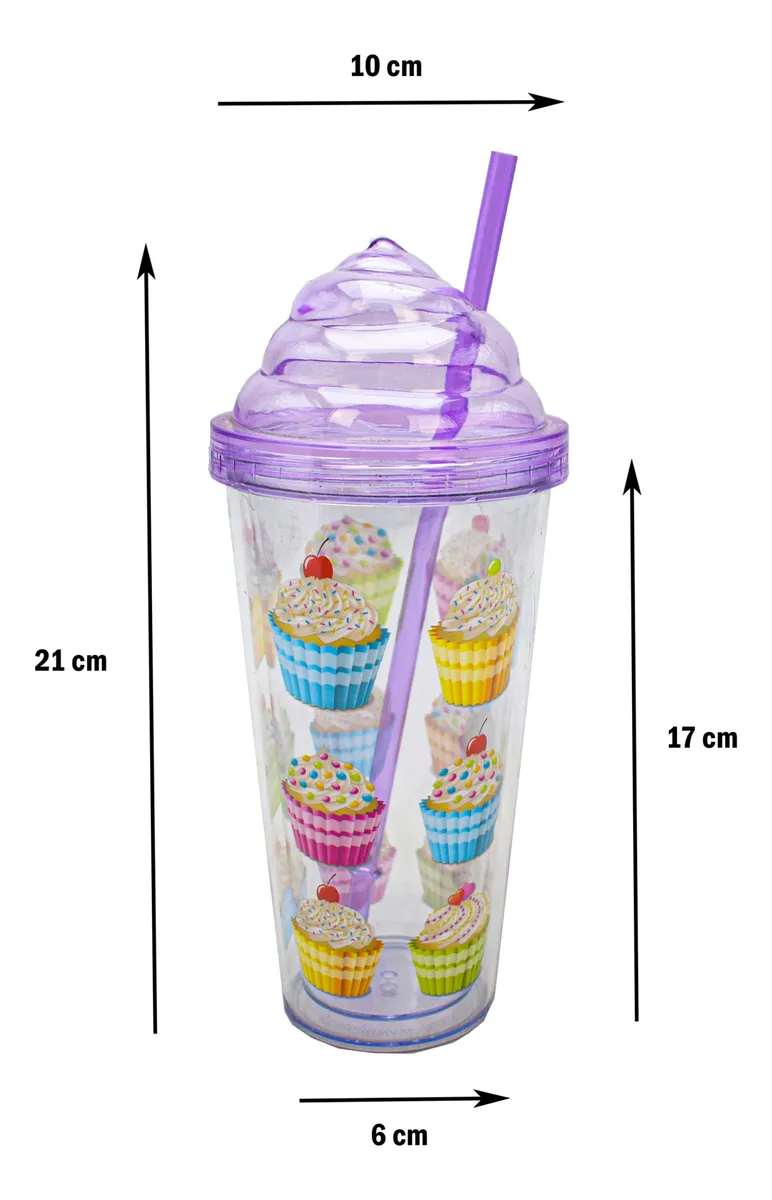 Vaso Plastico Tapadera De Rosca Y Popote Malteada Sm22hat290