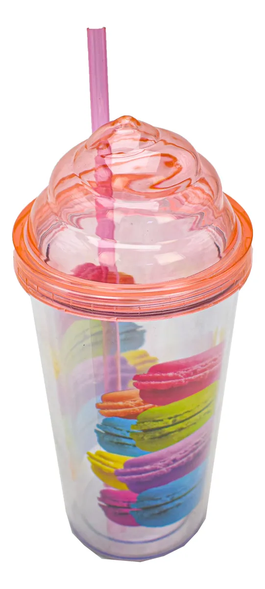 Vaso Plastico Tapadera De Rosca Y Popote Malteada Sm22hat290
