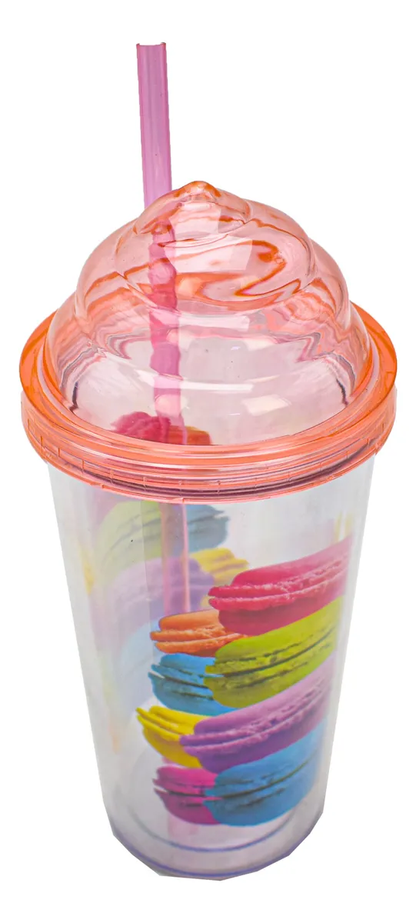 Vaso Plastico Tapadera De Rosca Y Popote Malteada Sm22hat290