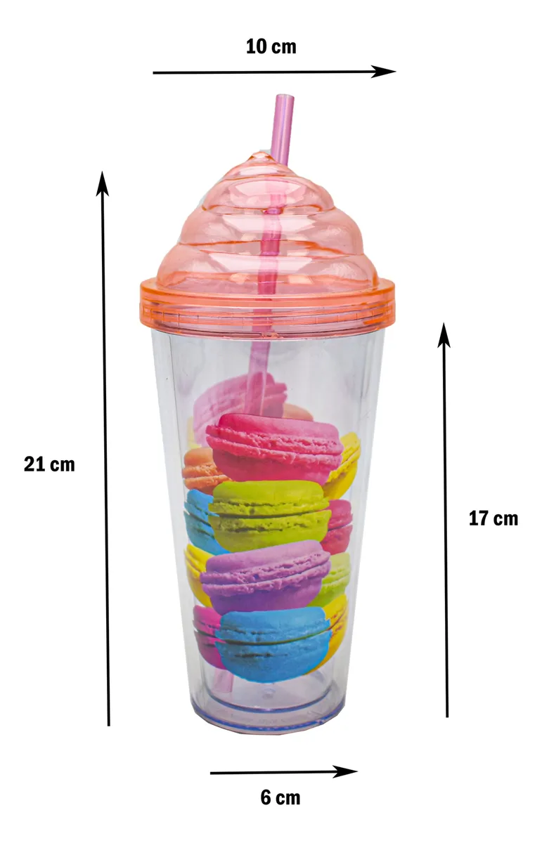 Vaso Plastico Tapadera De Rosca Y Popote Malteada Sm22hat290