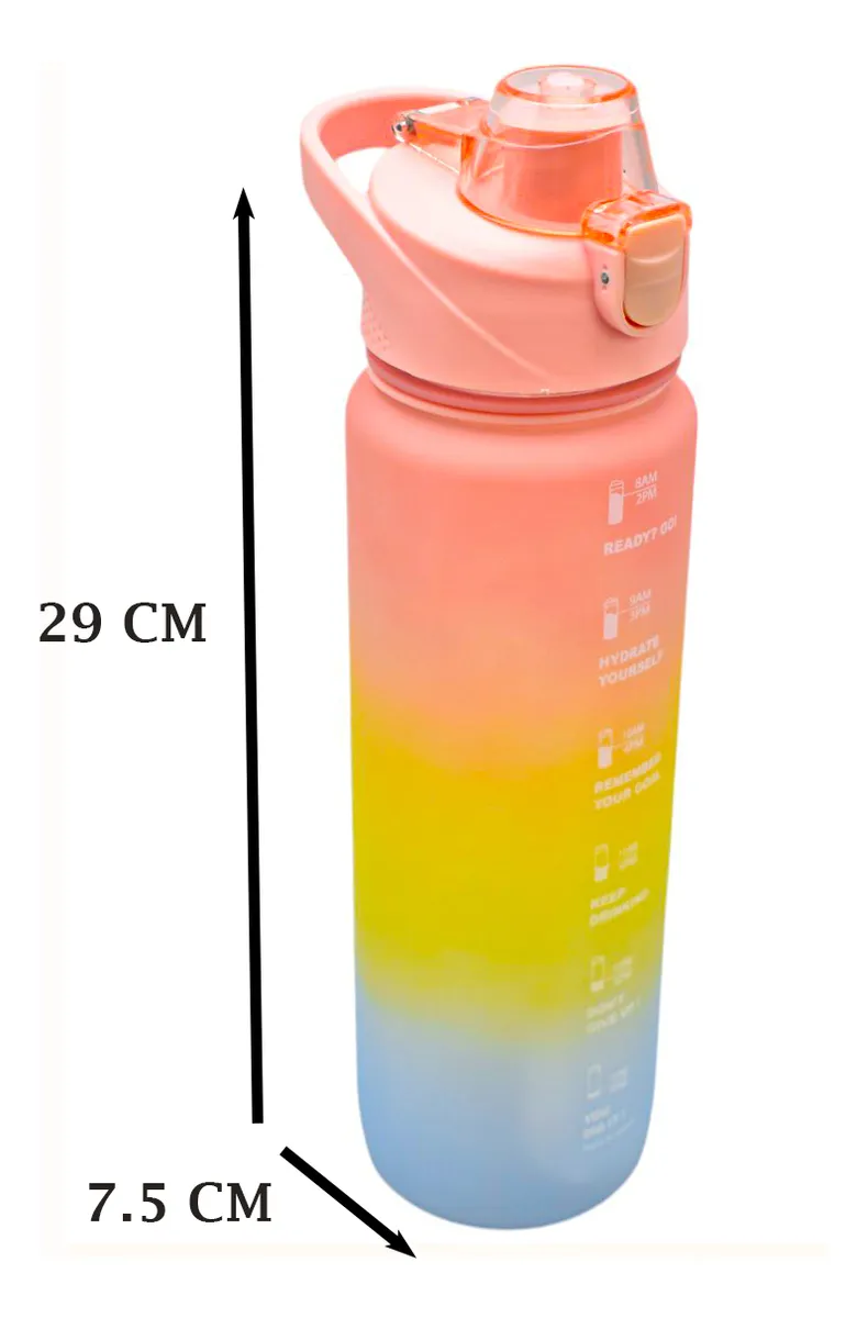 Botella Deportiva Con Asa Arcoiris Puntos 1100ml Sm22hat272