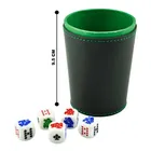 Cubilete Forrado De Curpiel 5 Dados Novelty