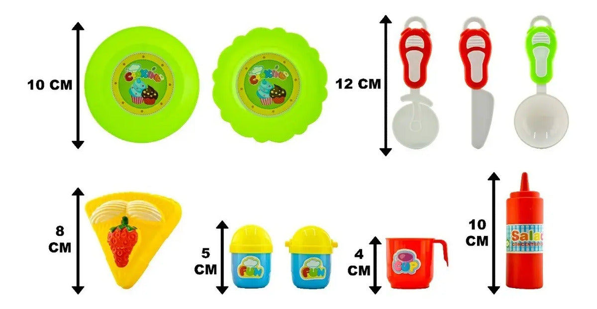 Juego De Cocina Divertido 17 Pz - Detalle compartimentos