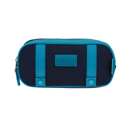 Lapicera Estuche Strong Lisa Azul 2 Cierres CO70737 Chenson - Vista frontal