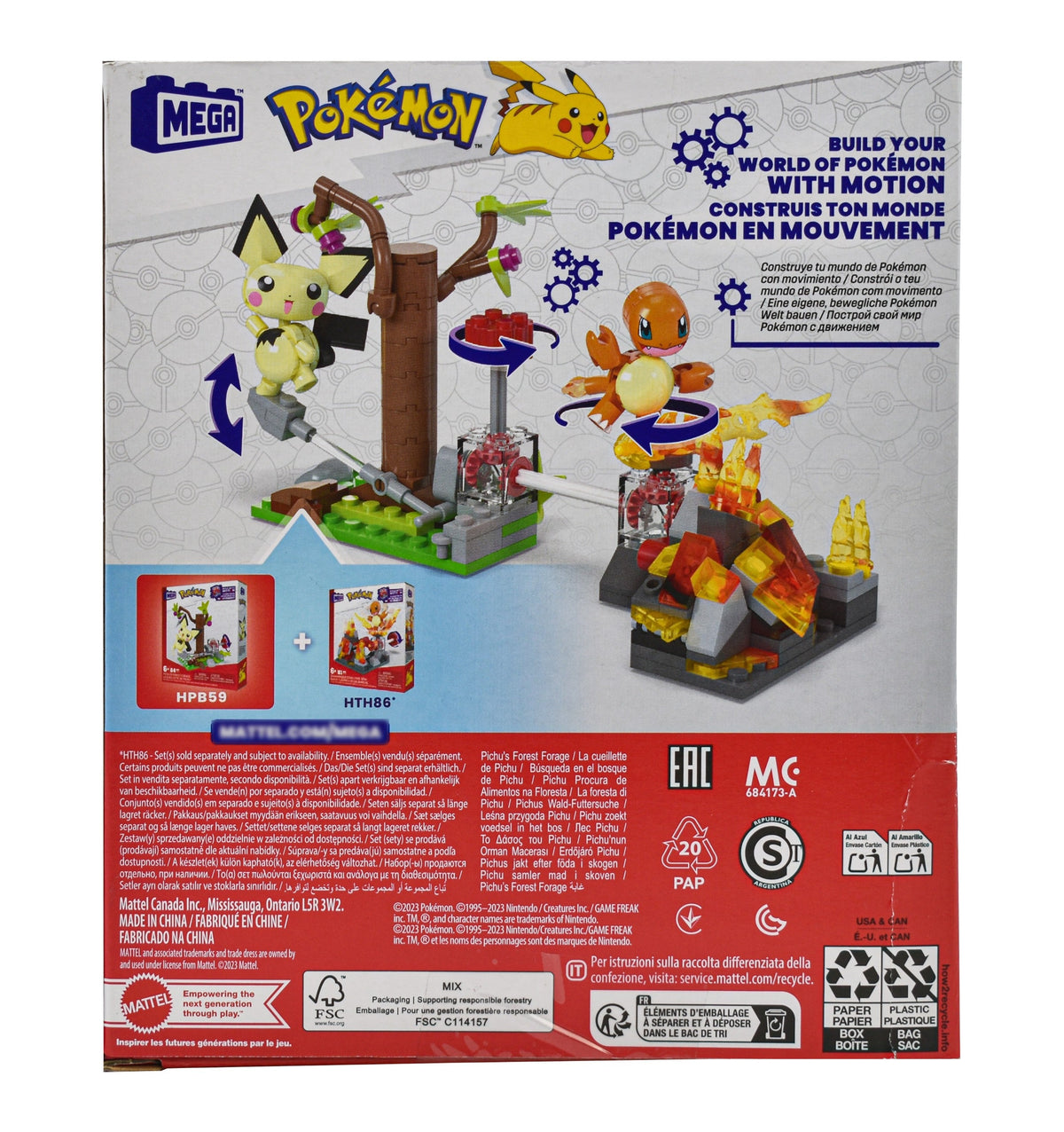 Mega Pokémon Busqueda En El Bosque De Pichu 84 Pz Mattel Cf - Detalle compartimentos