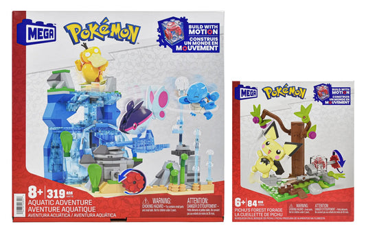 Mega Pokemon Pack Bosque De Pichu Y Aventura Acuatica Mattel - Vista frontal