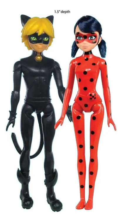 Miraculous Ladybug Y Cat Noir Figuras Basicas Playmates Toy - Vista lateral