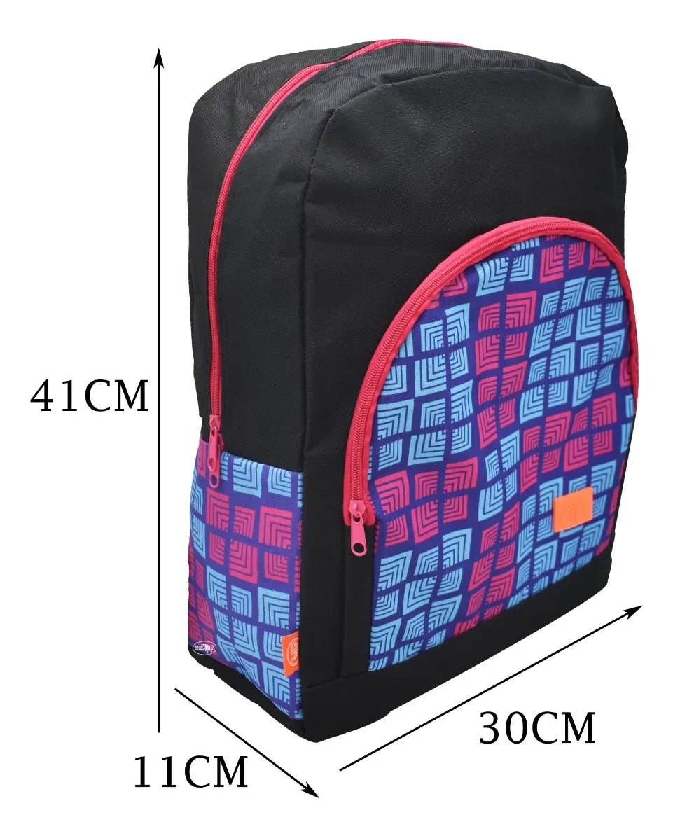 Mochila Cuadros De Colores - Vista trasera