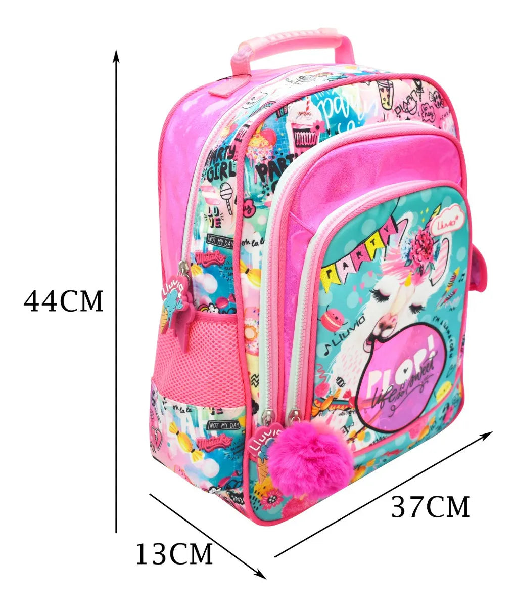 Mochila Llama Candy Make - Vista lateral