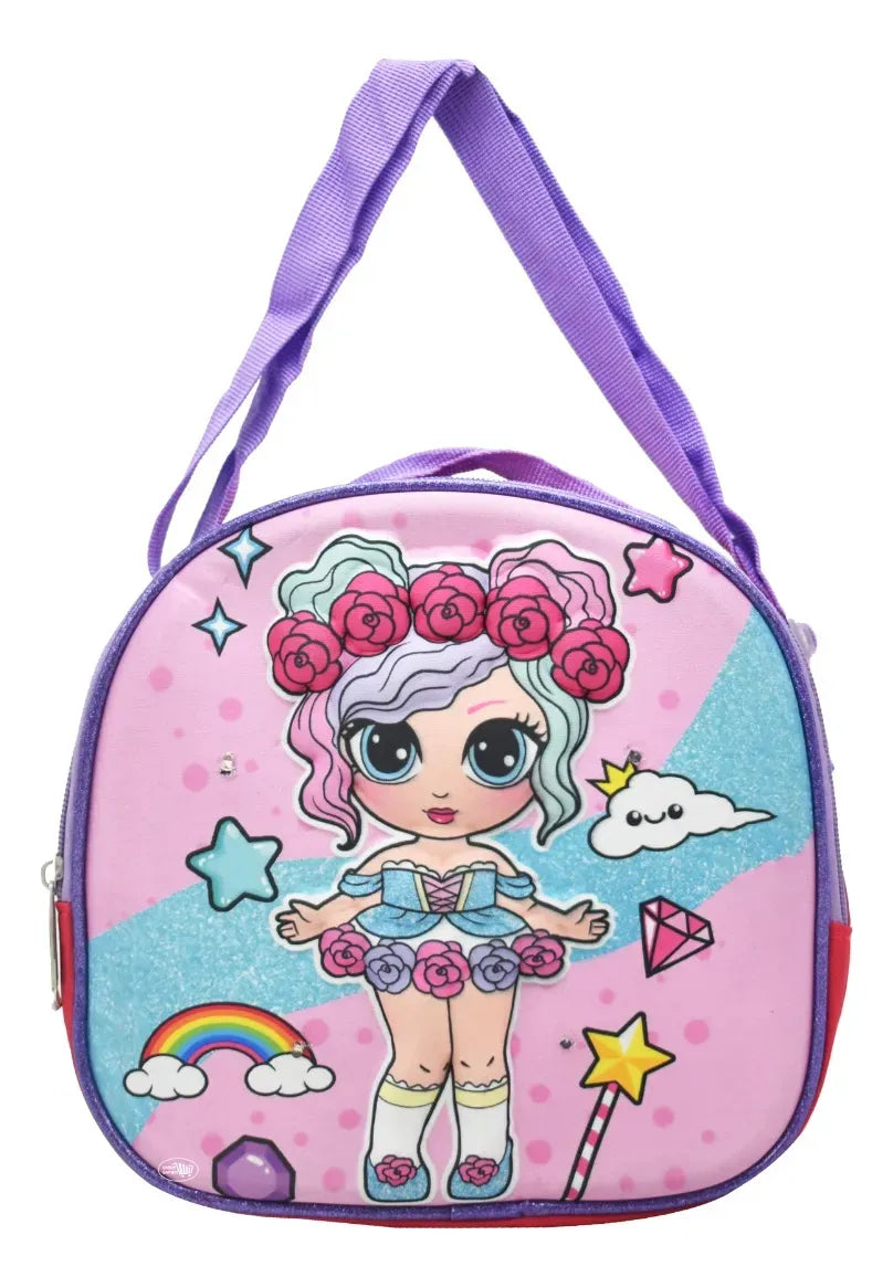 Mochila Lonchera Lapicera Muñeca - Detalle estampado