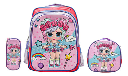 Mochila Lonchera Lapicera Muñeca - Vista interior