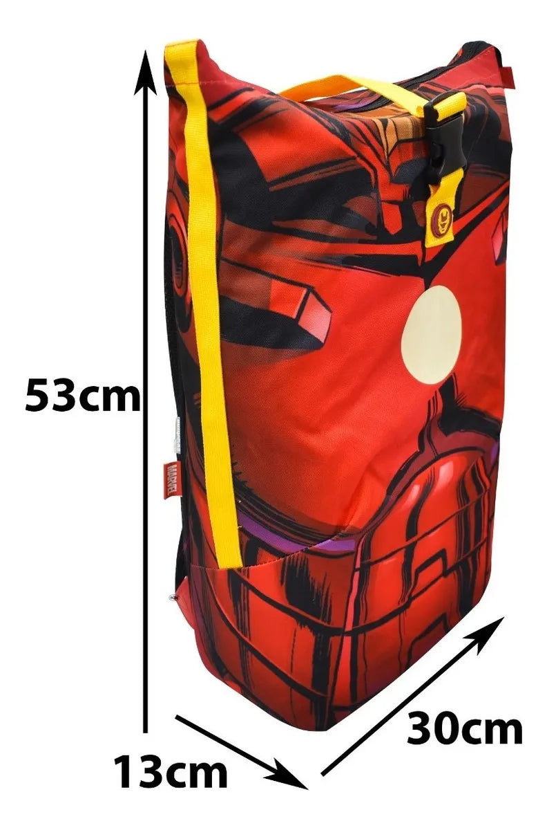 Mochila Marvel Armadura Iron - Vista lateral