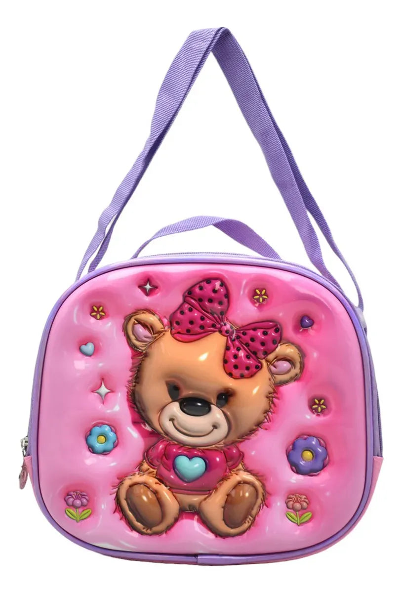 Mochila Oso Con Flores - Detalle estampado