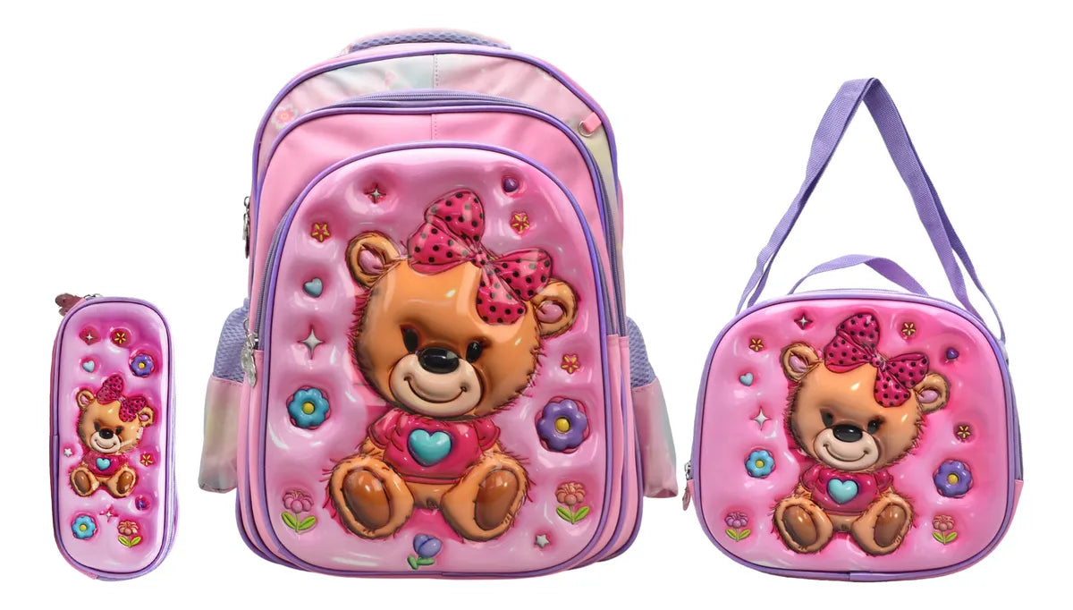 Mochila Oso Con Flores - Vista frontal