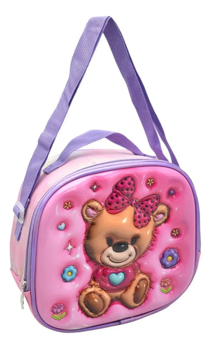 Mochila Oso Con Flores - Vista lateral
