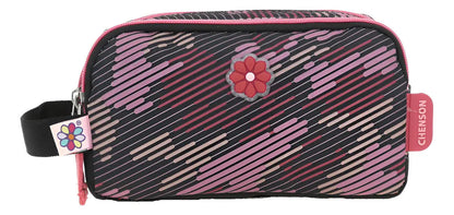 Mochila Y Lapicera Happy Girl Flor Rayada Primaria Chenson - Set completo