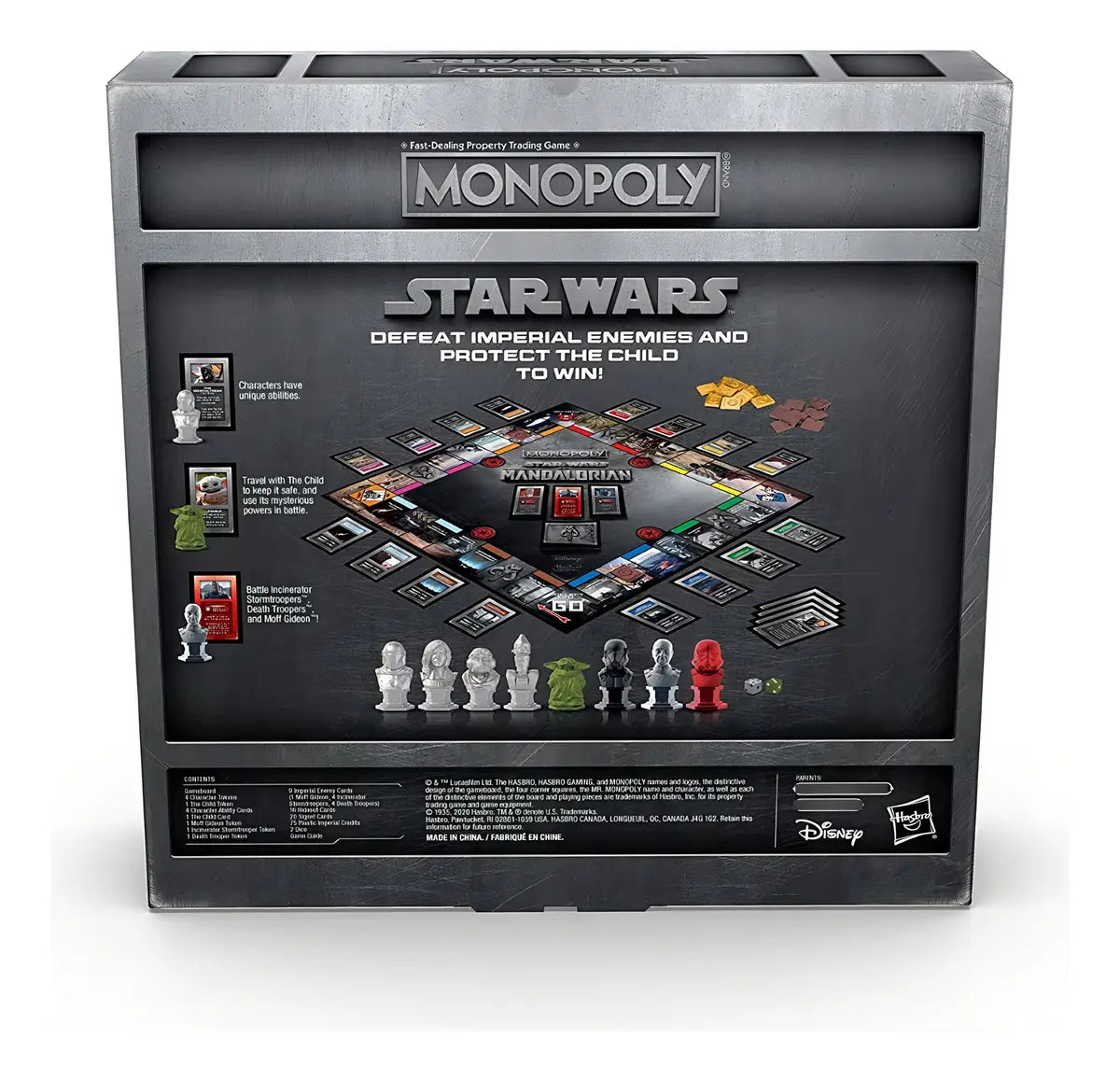 Monopoly Star Wars The Mandalorian En Ingles Hasbro - Vista trasera