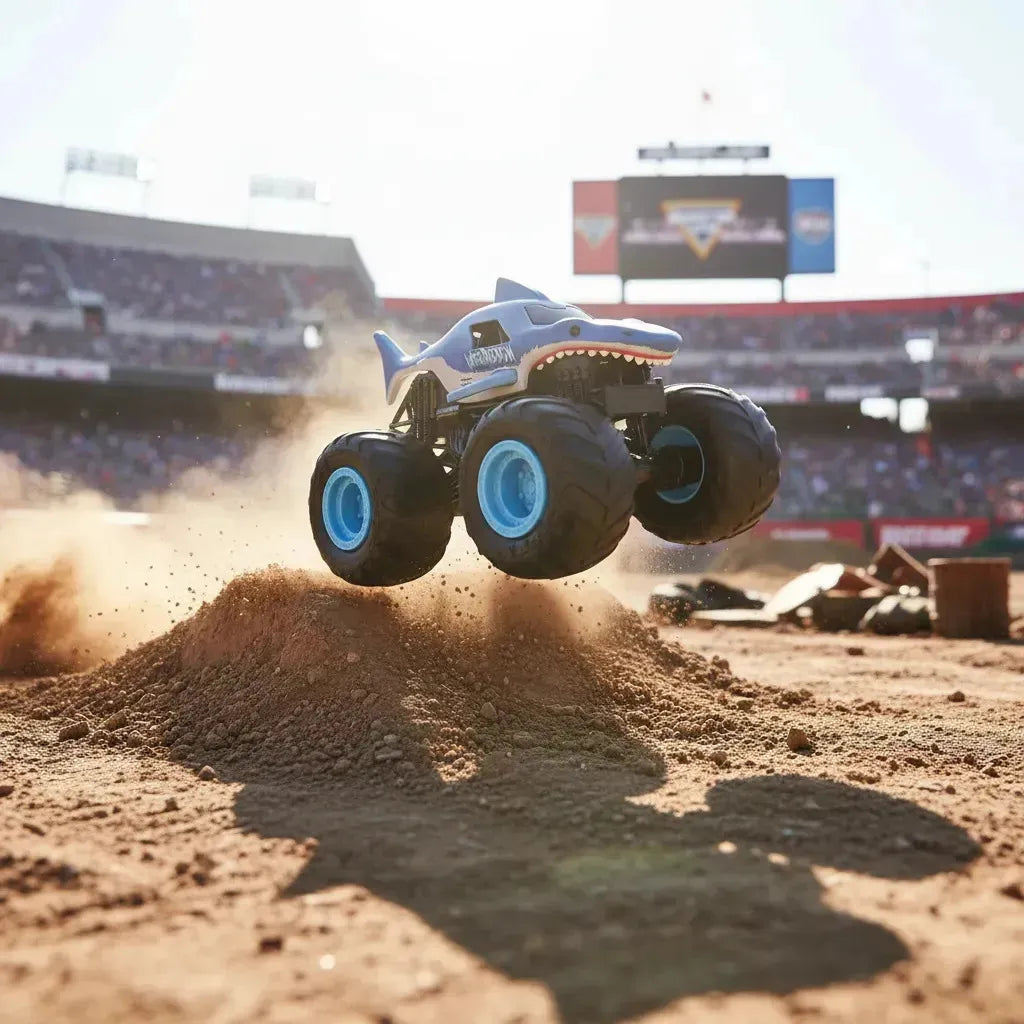Monster Jam Megalodon Con Luz Y Sonido 1:24 Spin Master - Detalle compartimentos
