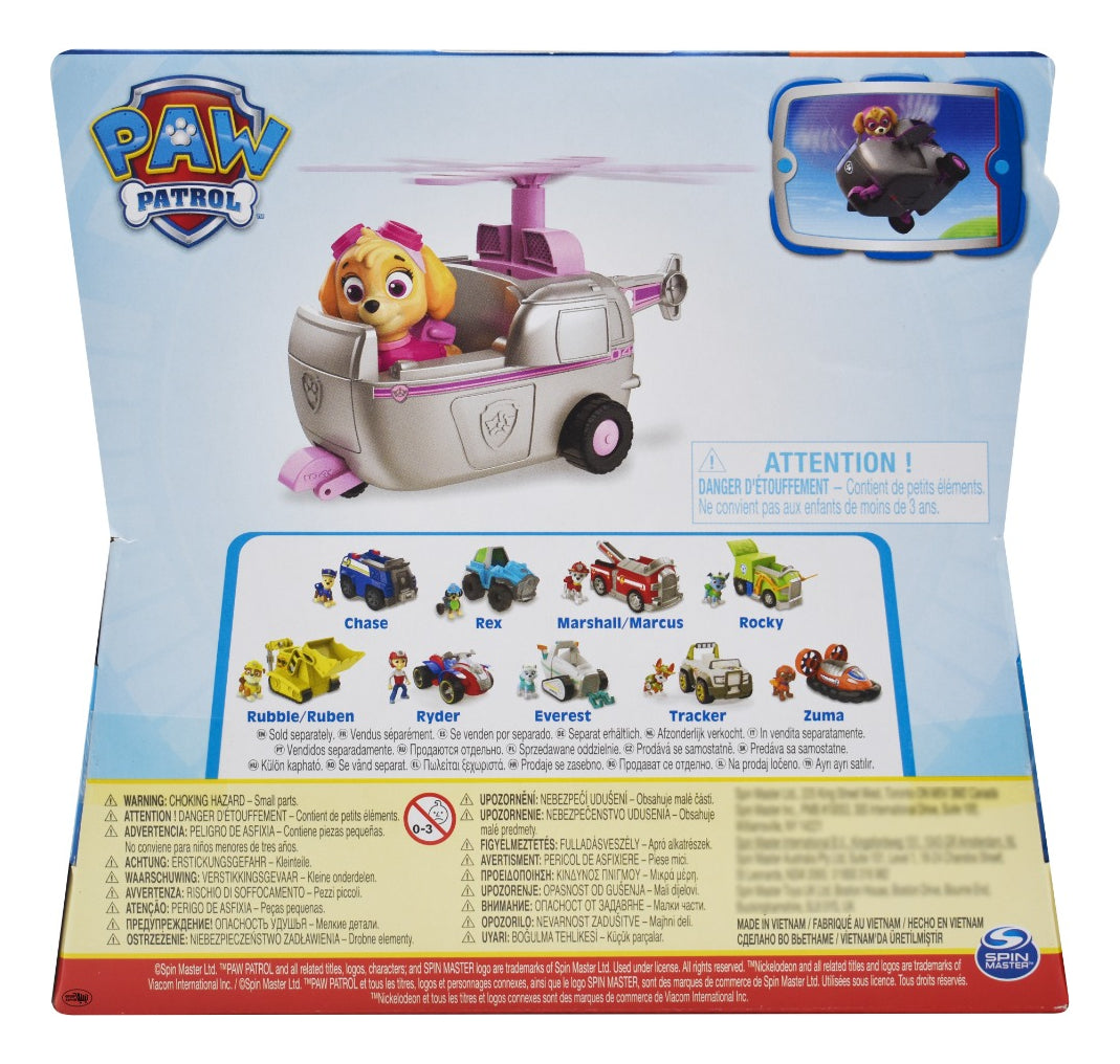 Paw Patrol Skye Helicoptero Spin Master Rosa, Gris - Vista trasera