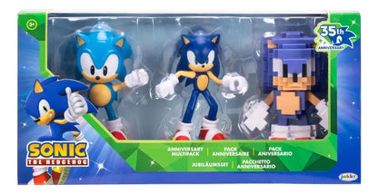 Sonic The Hedgehog Pack De Aniversario Figuras 10cm Jakks - Vista frontal