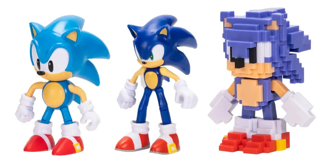 Sonic The Hedgehog Pack De Aniversario Figuras 10cm Jakks - Vista lateral