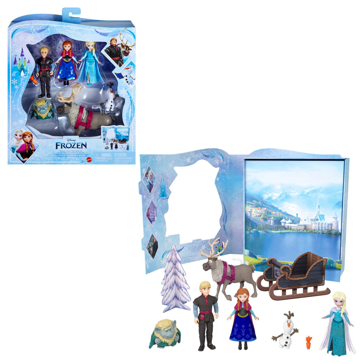 Disney Frozen Set De Libro De Cuentos Pack 6 Figuras Mattel — foto del fabricante