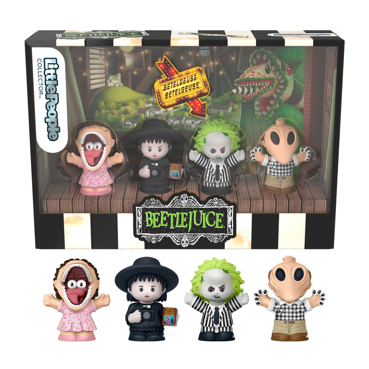 Little People Collector Beetlejuice 4 Figuras Fisher Price — foto del fabricante