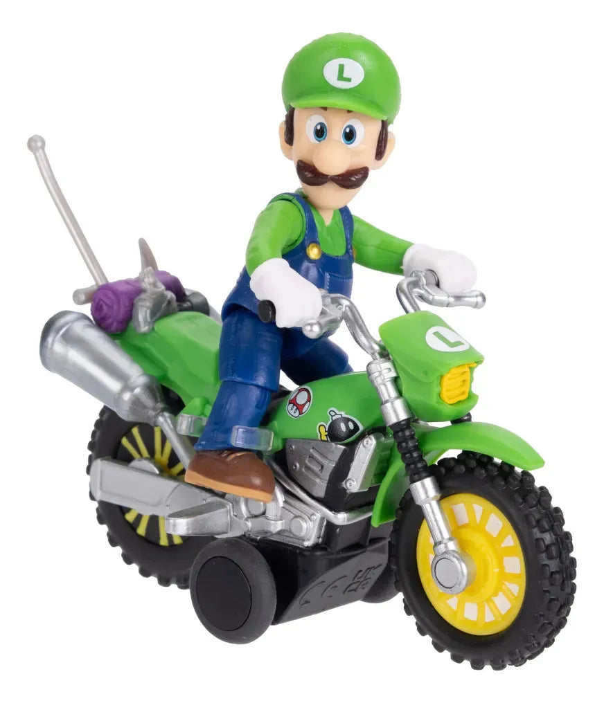 The Super Mario Galaxy Movie Luigi Con Moto Figura 7cm Jakks - Detalle cierre