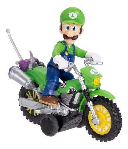 The Super Mario Galaxy Movie Luigi Con Moto Figura 7cm Jakks - Detalle cierre