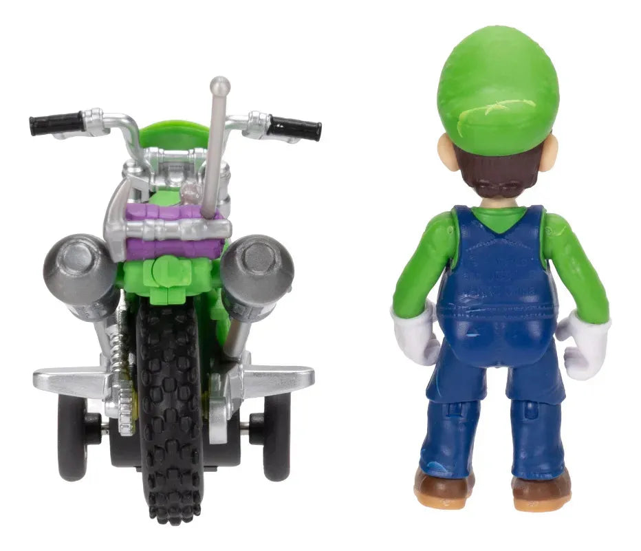 The Super Mario Galaxy Movie Luigi Con Moto Figura 7cm Jakks - Detalle compartimentos