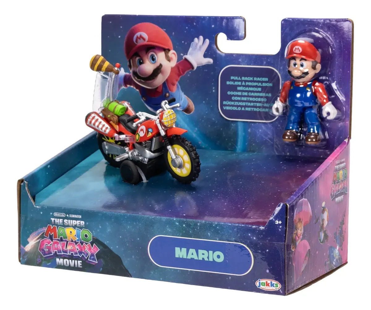 The Super Mario Galaxy Movie Mario Con Moto Figura 7cm Jakks - Detalle cierre