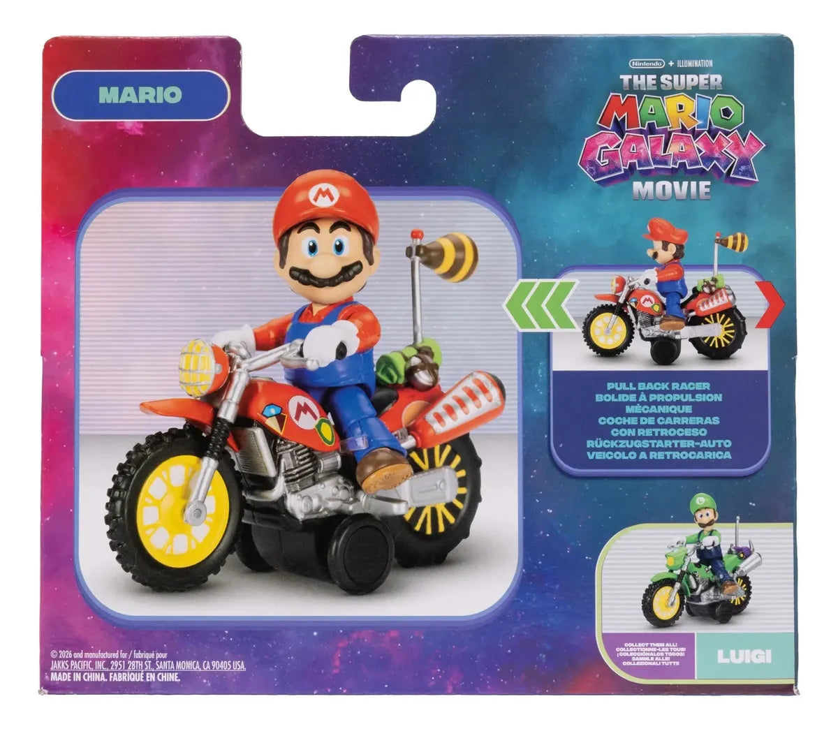 The Super Mario Galaxy Movie Mario Con Moto Figura 7cm Jakks - Vista interior